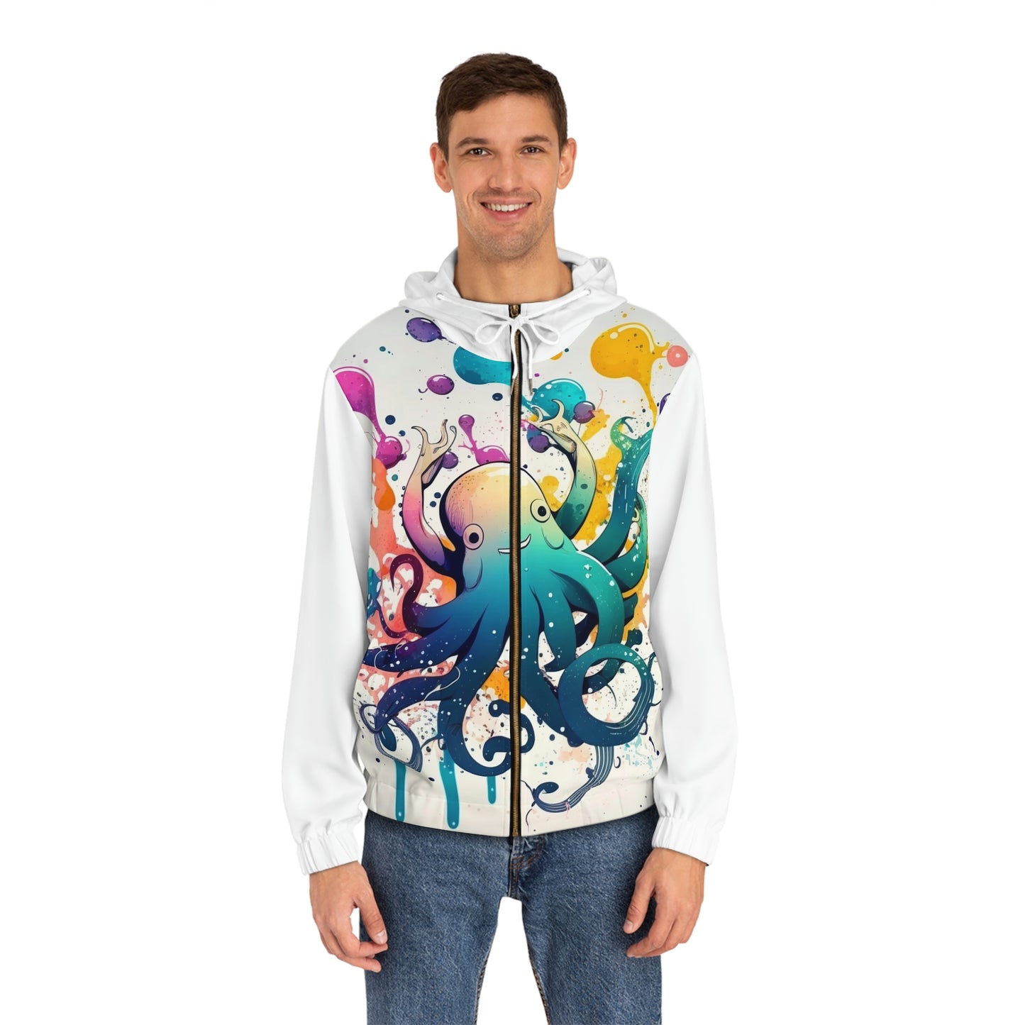 Men's Full-Zip Hoodie - Hiphoctopus 1