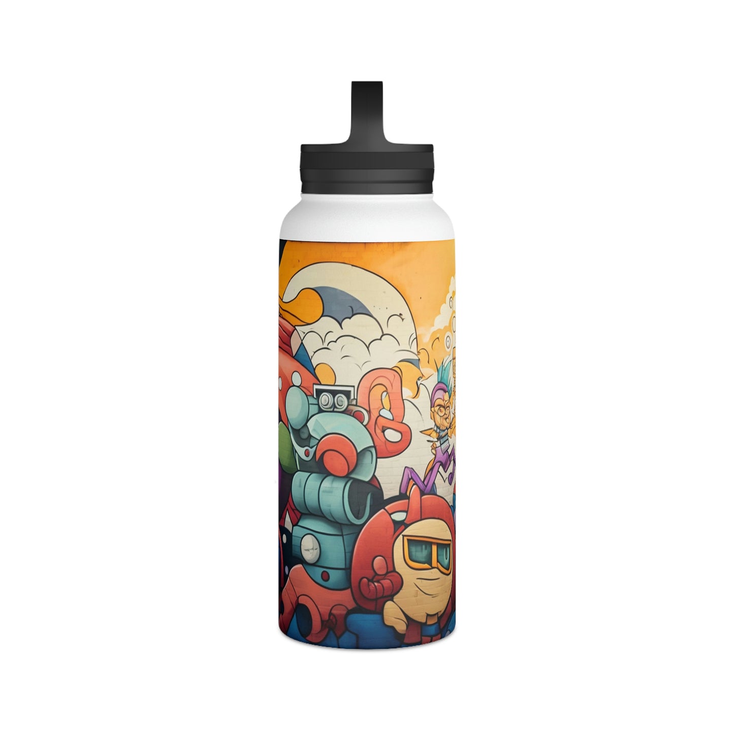 Stainless Steel Water Bottle, Handle Lid